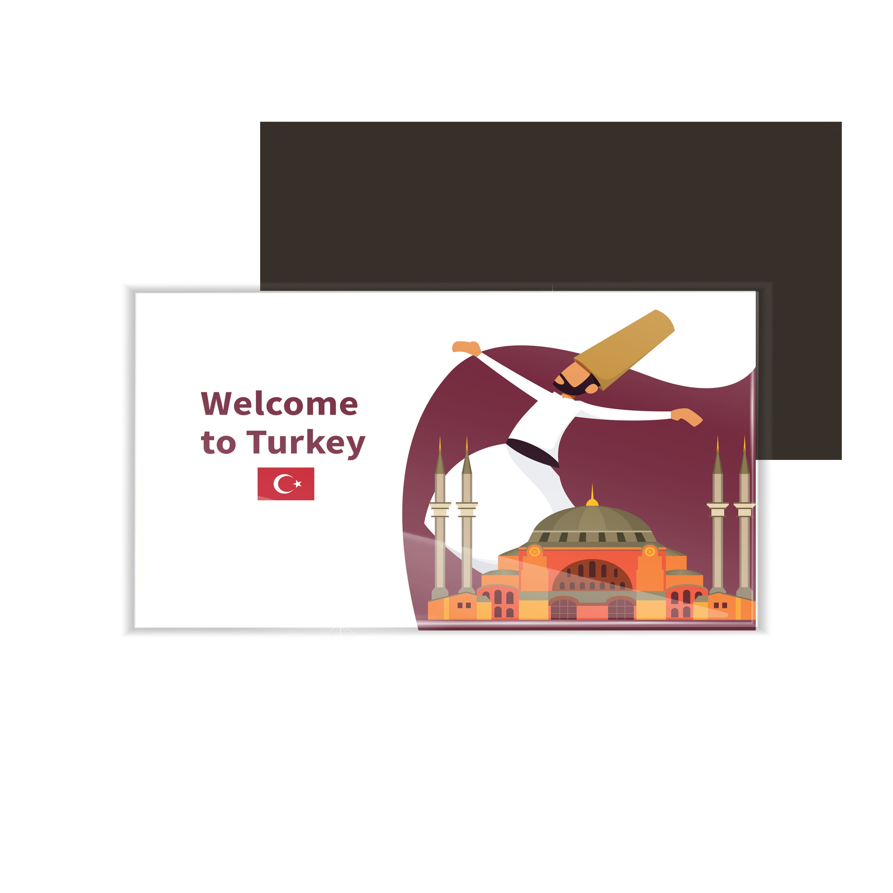 dhcrafts Fridge Magnet Rectangle Acrylic Glass (8.6 x 5.4 cm) Multicolor Travel Turkey D2 Design Pack of 1